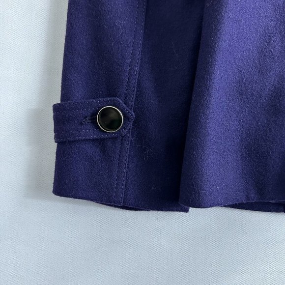Express Womens Pea Coat Double Breasted Wool Blend Size M Purple Long Sleeves - Picture 9 of 12